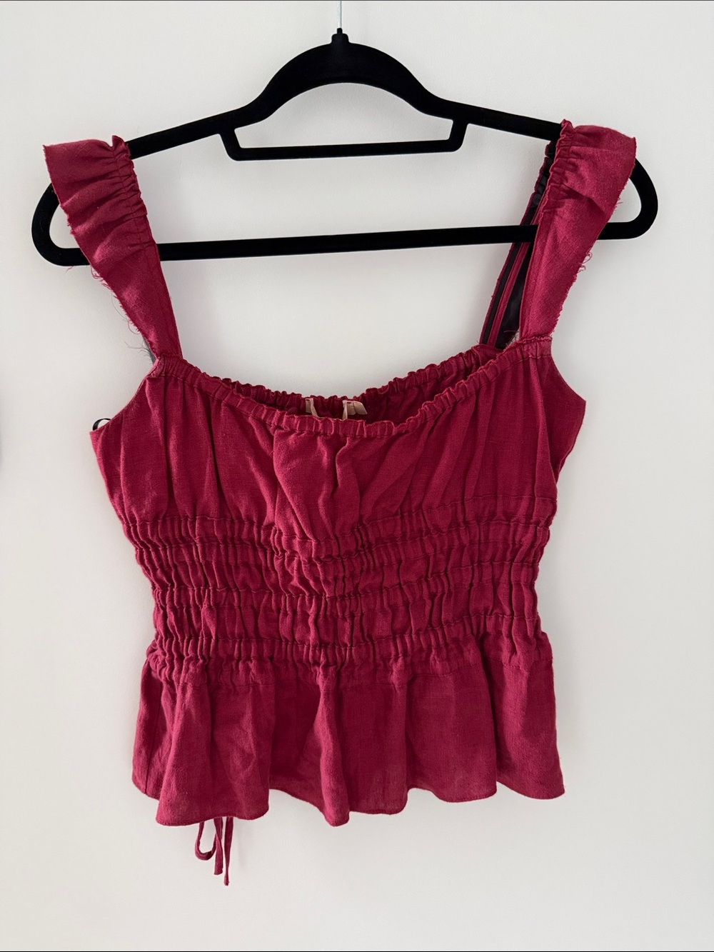Brock Collection Smocked Peplum Top - Raspberry